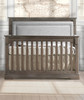 Natart Ithaca Collection 5 in 1 Convertible Crib in Owl with Upholstered Panel in Fog