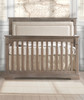 Natart Ithaca Collection 5 in 1 Convertible Crib in Sugar Cane with Upholstered Panel in Talc