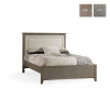 Natart Ithaca Collection Double Bed 54" in Owl with Low profile footboard, rails & upholstered Panel in Fog