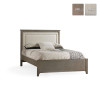 Natart Ithaca Collection Double Bed 54" in Owl with Low profile footboard, rails & upholstered Panel in Talc