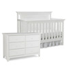 Ti Amo Carino 2 Piece Nursery Set - Crib, Double Dresser in Snow White