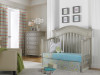 Dolce Babi Naples 2 Piece Full Panel Nursery Set - Crib, 5 Drawer Dresser in Grey Satin