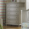 Dolce Babi Naples 2 Piece Full Panel Nursery Set - Crib, 5 Drawer Dresser in Grey Satin