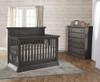 Pali Modena Collection 2 Piece Nursery Set in Granite - Crib and 5 Drawer Dresser