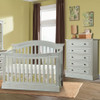 Stella Baby Trinity 2 Piece Nursery Set in Belgium Cream - Crib & 5 Drawer Dresser