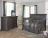 Pali Ragusa 2 Piece Nursery Set in Distressed Granite - Crib and Double Dresser