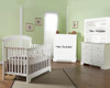 Pali Alba 2 Piece Nursery Set in White - Forever Crib, Volterra Double Dresser