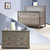 Nest Emerson Collection 2 Piece Nursery Set Crib with Fog Upl. Panel and Double Dresser in Owl