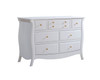 Natart Bella Gold Collection 2 Piece Nursery Set Crib with Gold Tufted Panel and Double Dresser