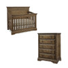 Westwood Riley Collection 2 Piece Nursery Set Crib and 5 Drawer Dresser in Almond