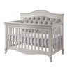 Pali Diamante Collection Forever Crib in Vintage White with Grey Leather Panel