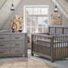 Natart Rustico 2 Piece Nursery Set in Grigio-Crib and Double Dresser