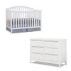 Sorelle Berkley 2 Piece Nursery Set - Double Dresser and 4 in 1 Crib in White