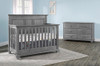 Oxford Baby Kenilworth Collection 2 Piece Set - 4 in 1 Convertible Crib & 6 Drawer Dresser in Graphite Gray