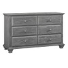 Oxford Baby Kenilworth Collection 2 Piece Set - 4 in 1 Convertible Crib & 6 Drawer Dresser in Graphite Gray