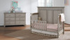 Oxford Baby Kenilworth Collection 2 Piece Set - 4 in 1 Convertible Crib & 6 Drawer Dresser in Stone Wash