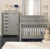Oxford Baby Piermont Collection 2 Piece Nursery Set - Convertible Crib & Chifferobe in Rustic Stonington Gray