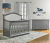 Dolce Babi Naples 2 Piece Nursery Set - Upholstered Crib, Double Dresser in Nantucket Grey