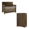 Westwood Dovetail 2 Piece Nursery Set - Chest and Convertible Crib in Graphite