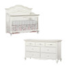 Oxford Baby Bella 2 Piece Nursery Set - Convertible Crib and 7 Drawer Dresser in Pearl White