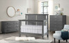 Oxford Baby Holland 3 Piece Nursery Set- Convertible Crib, 6 Drawer Dresser and 5 Drawer Chest in Cloud Gray