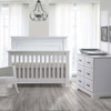 Natart Taylor 2 Piece Nursery Set - Crib and Double Dresser in White