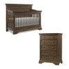 Westwood Olivia 2 Piece Nursery Set - Crib and 5 Drawer Chest in Rosewood