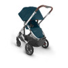 UPPAbaby Cruz V2 Stroller - in Finn (deep sea/silver frame/chestnut leather)