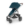 UPPAbaby Cruz V2 Stroller - in Finn (deep sea/silver frame/chestnut leather)