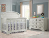 Westwood Foundry 2 Piece Nursery Set - Arched Crib and 6 Drawer in White Dove