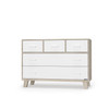 Dadada Boston Collection RTA 5 Drawer Dresser in White and Oak