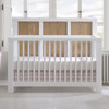 Natart Rustico Moderno ''5-in-1'' Convertible Crib with Wood Panel (w/out rails) in White with Natural Oak