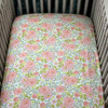 Liz and Roo Pink Botanical Floral Crib Sheet