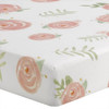 Liz and Roo Pink Peony Watercolor Floral Crib Sheet