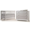 Tulip Olson Convertible Crib and 3 Drawer Dresser in White/Mosaic
