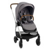 Nuna TRIV Series Stroller with Magnetic Buckle in Frost – Left Angle View