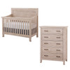 Stella Baby Remi 2 Piece Nursery Set in Sugar Coat - Convertible Flat Crib & 5 Drawer Dresser