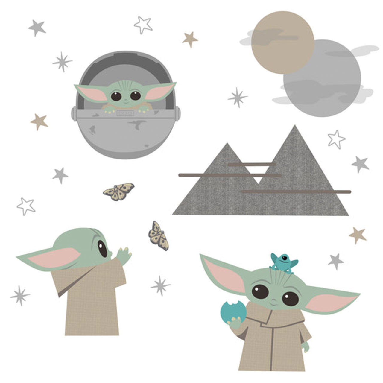 Lambs & Ivy Star Wars The Child Baby Yoda Wall Decals - Bambi Baby Store