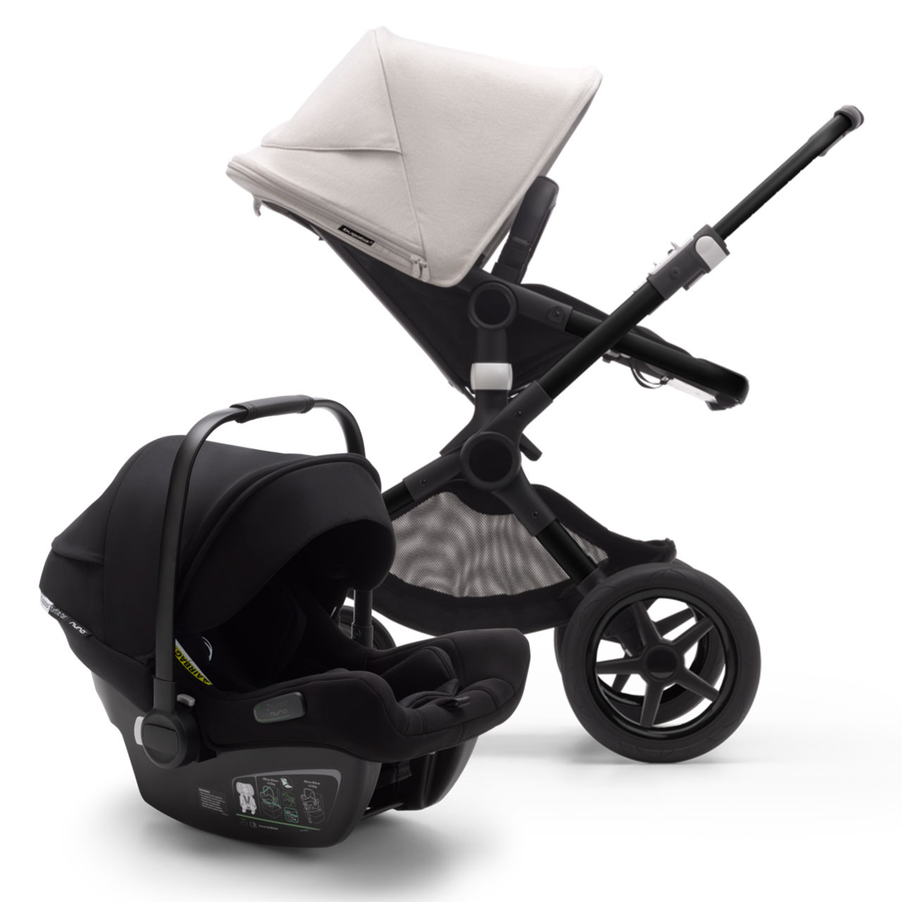 Bugaboo Fox 3 Complete Full-Size Stroller - The Most Advanced Comfort  Stroller -Black/Midnight Black-Misty White