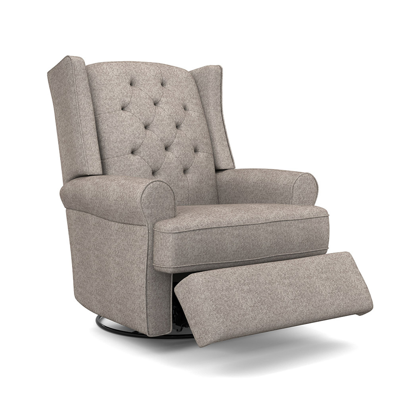 Best Chairs Finley Swivel Glider Recliner in Stone Gray