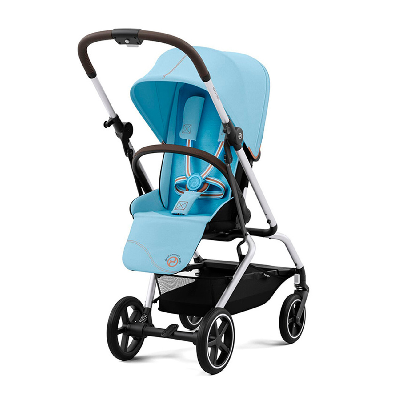 CYBEX Eezy S Twist 2 Stroller, 360 Rotating Seat, Parent Facing or Forward  Facing, One-Hand Recline, Compact Fold, Lightweight Travel Stroller,  Stroller for Infants 6 Months+, River Blue 