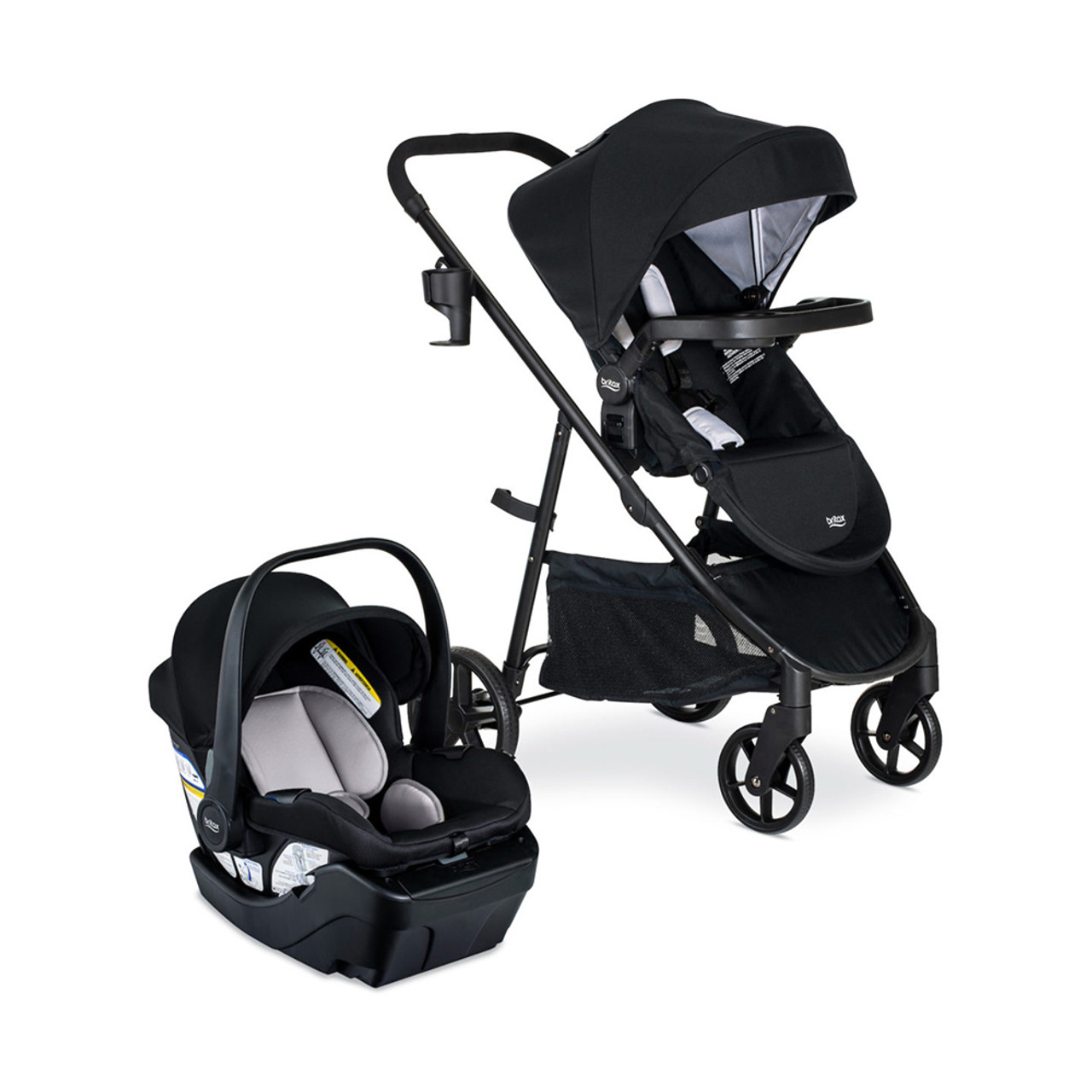 Britax Willow Brook Travel System + Aspen Base in Onyx Glacier