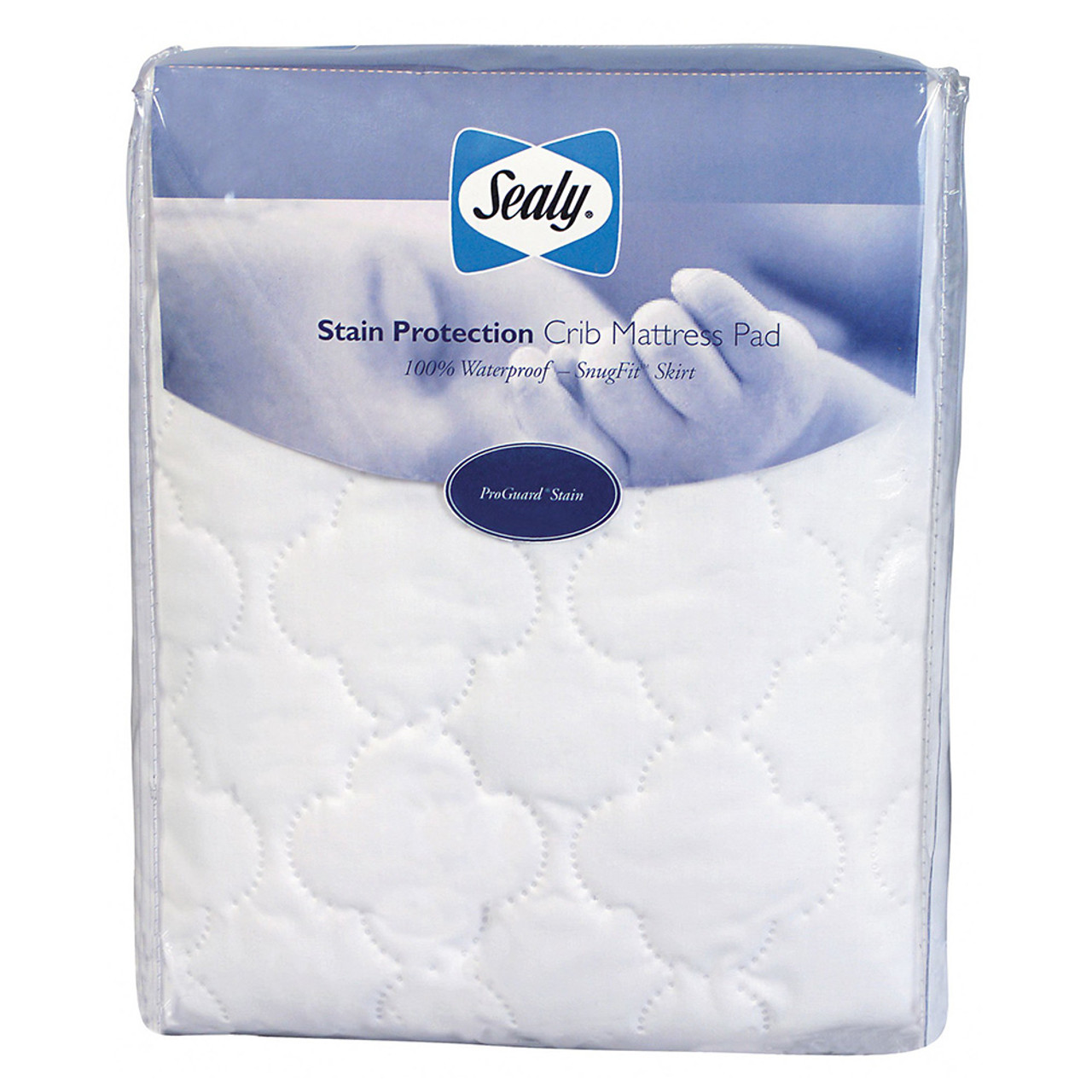 Sealy Securestay Waterproof Crib Mattress Pad, White