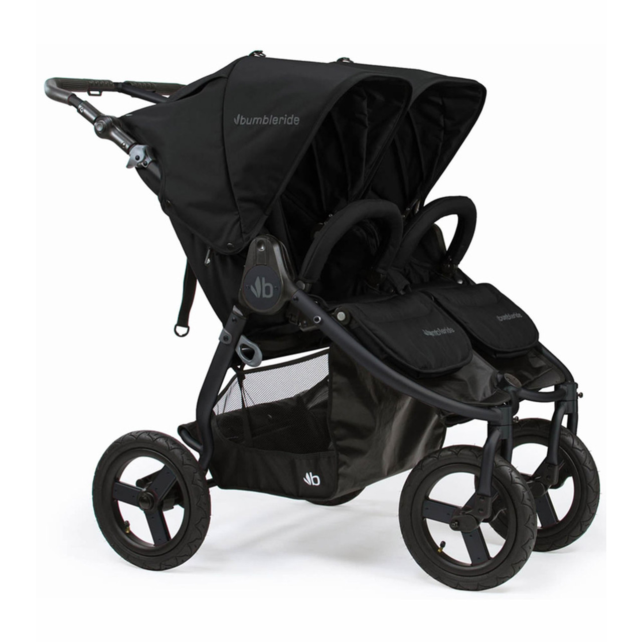 black twin pram