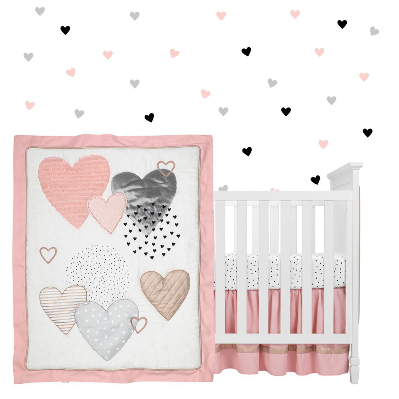 Heart crib shop bedding set