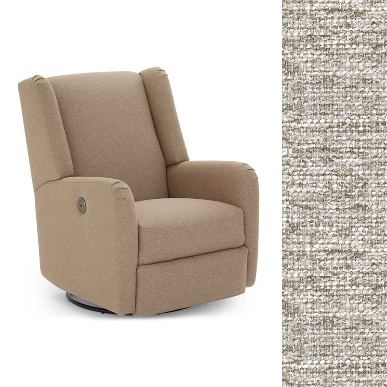 Best Chairs Shaylyn Power Swivel Glider Recliner in Pashmina