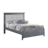 Natart Taylor Double Bed Low Profile (54") - Linen Grey Panel/Elephant Grey