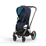 Cybex Priam4 Stroller Seat Pack - Chrome/Black + Nautical Blue