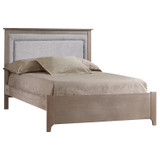 NEST Emerson Collection Double Bed 54" with Low profile footboard, rails & upholstered Panel Fog in Sugar Cane