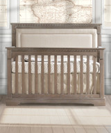 Natart Ithaca Collection 5 in 1 Convertible Crib in Sugar Cane with Upholstered Panel in Talc